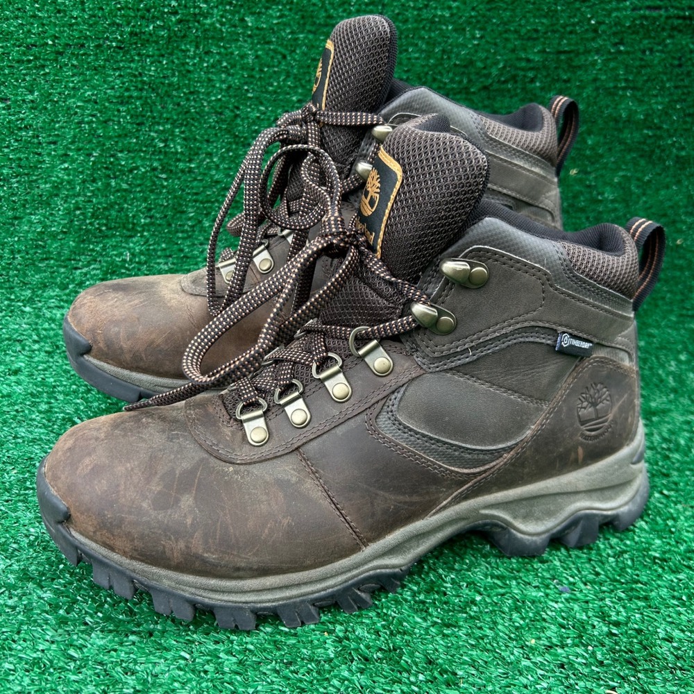 Timberland Mens Mt. Maddsen Waterproof Hiking Boots Brown Leather TB12730 Size 8